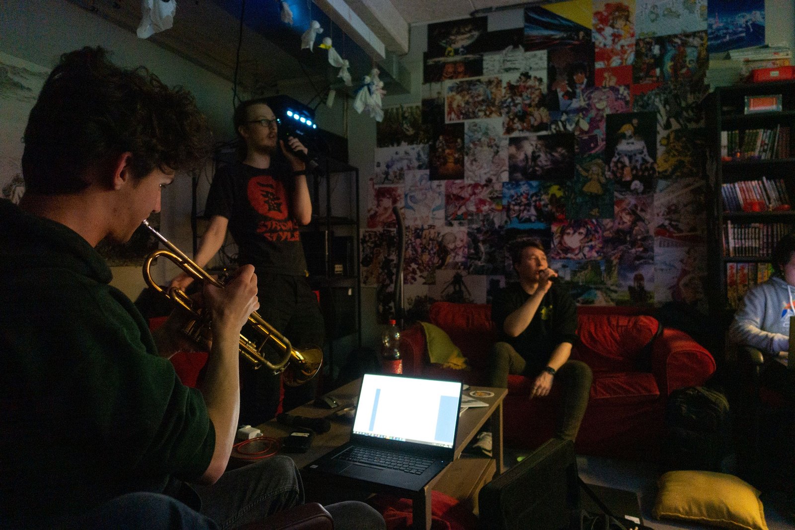 Members singing Karaoke