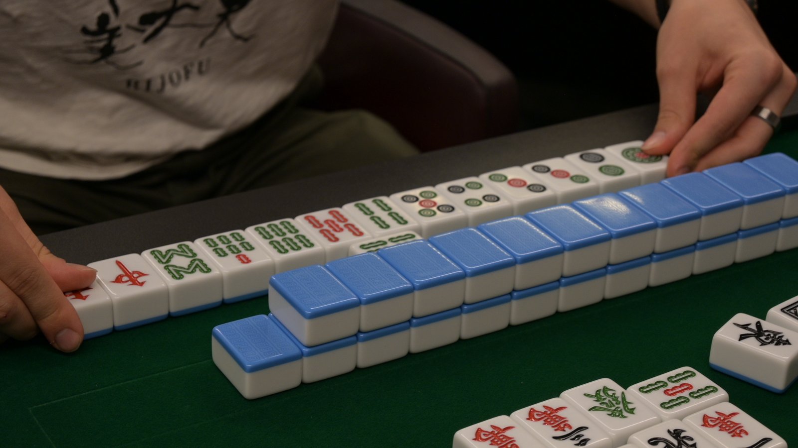 Members playing Mahjong
