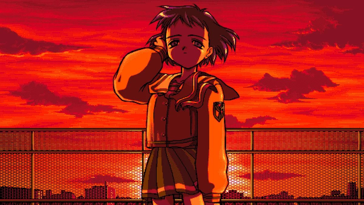 A screenshot from the visual novel Shizuku